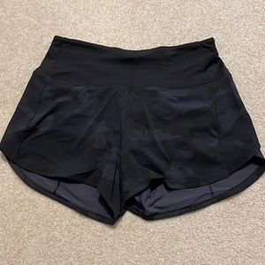Camouflage lululemon speed up shorts! Never been worn but tags are removed!